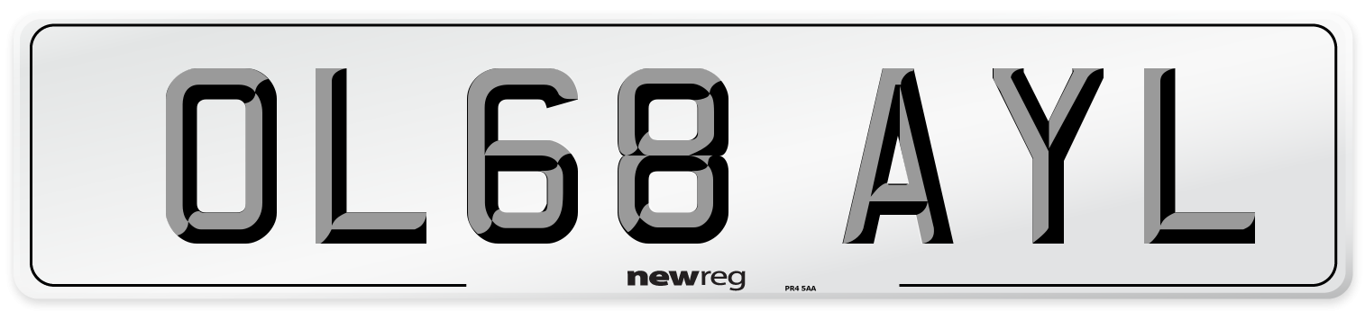 OL68 AYL Number Plate from New Reg